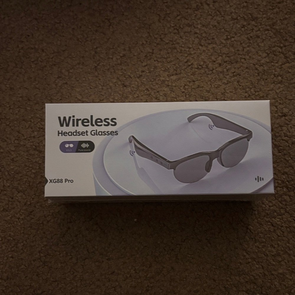 Wireless Headset Glasses - Black